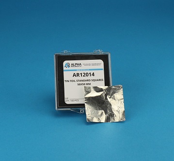 Estanho Folha Squares, (50mm x 50mm) – 100