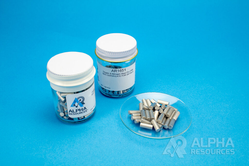 Oxigênio e Nitrogênio in Steel CRM (O= 0.0033%, N= 0.0222%) – 1g Pin – 100