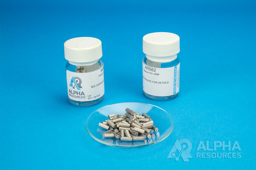 Hidrogênio e Carbono in Titanium CRM (H= 0.0042%, C= 0.0054%) – 0.25g Pin – 100