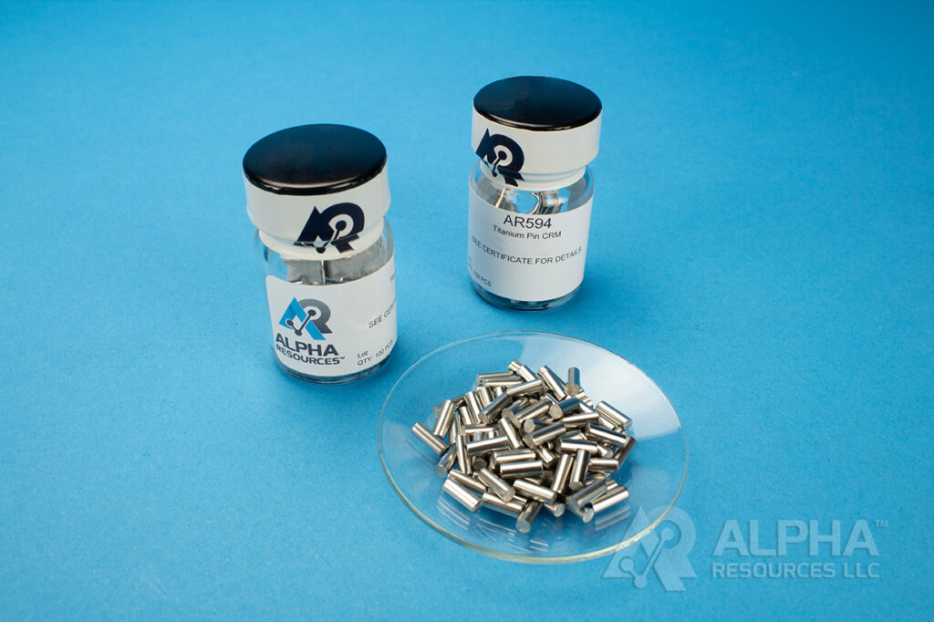 Hidrogênio e Carbono in Titanium CRM (H=0.0003% C=0.020%) – 0.25g Pin – 100