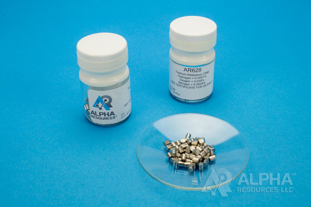 Hidrogênio, Oxigênio e Nitrogênio in Titanium CRM (H= 0.0007%, O= 0.039%, N= 0.0028%) – 0.1g Pin – 100