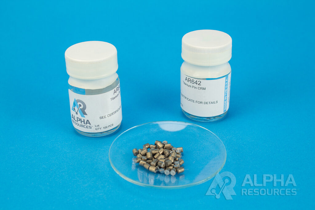 Titanium Pin CRM (O= 0.0453%, N= 0.0025% (reference only), H= 0.0046%) – 0.1g Pin – 100