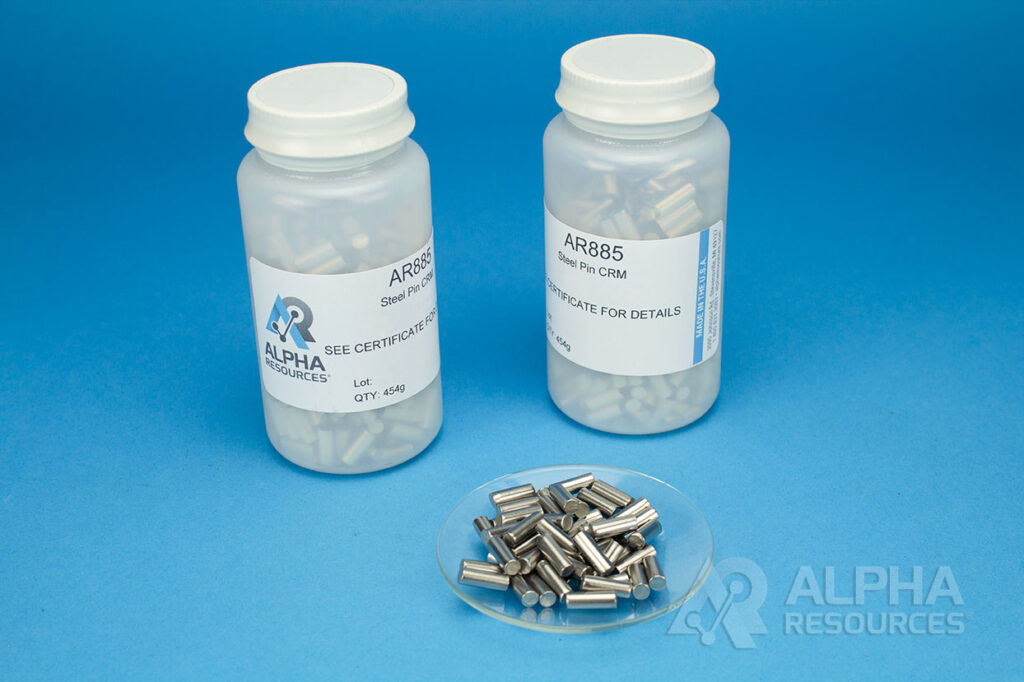 Carbono e Enxofre CRM (C= 0.817% S= 0.0051%) – 1g Steel Pin – 454G