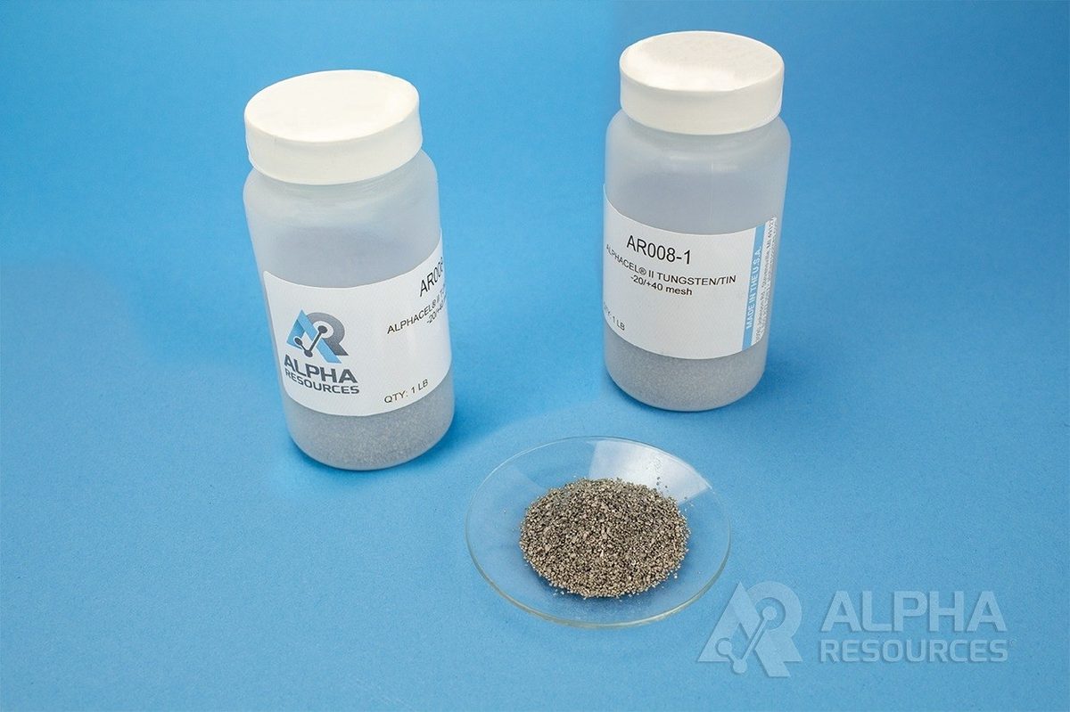 Alphacel® II, acelerador W/Sn, -20/+40 mesh AR008-1 Alpha Resources