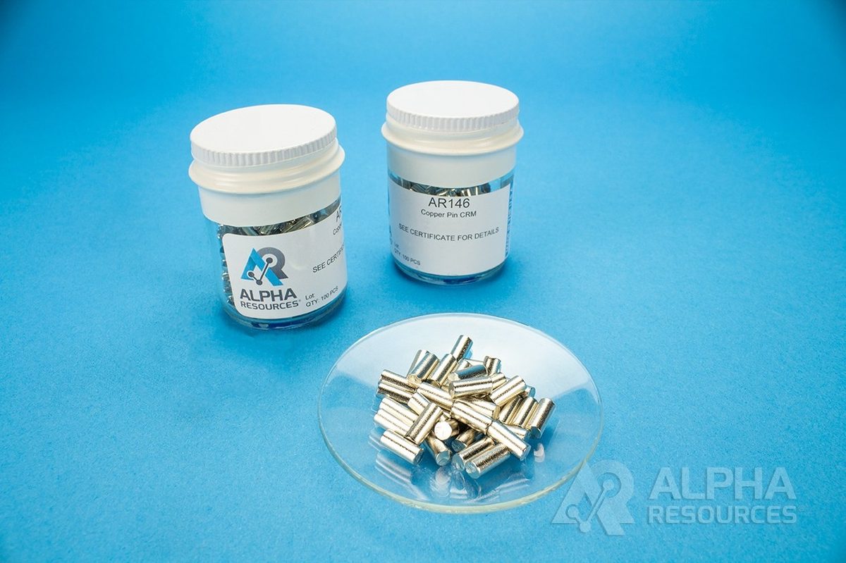 MRC oxigênio em cobre (O 0,02466%), pino 1 g AR146 Alpha Resources