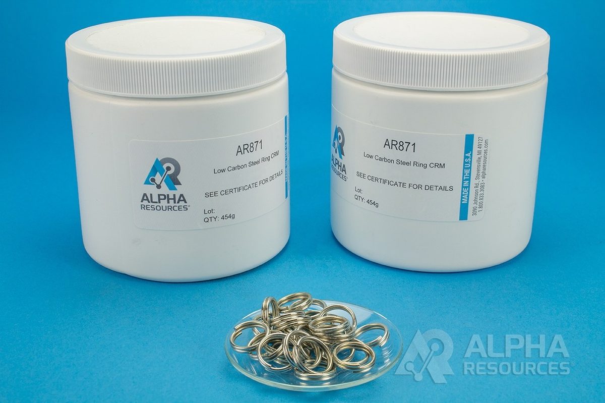 SOLD OUT: Carbono e Enxofre CRM (C= 0.0617% S= 0.0243%) - 1g Ring AR871 Alpha Resources